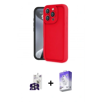 MARSİLYAN™- iPhone 16 Pro Max Kılıf Yankı Yansıma Özel Seri - Siyah Bilvis 5in1 3D Magic Cam Ekran Koruyucu + Bilvis Titan Kamera Lens - TMGI