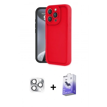 MARSİLYAN™- iPhone 16 Pro Max Kılıf Yankı Yansıma Özel Seri - Siyah Bilvis 5in1 5D Magic Hayalet Cam Ekran Koruyucu + Pers Alüminyum Kamera Lens - GS