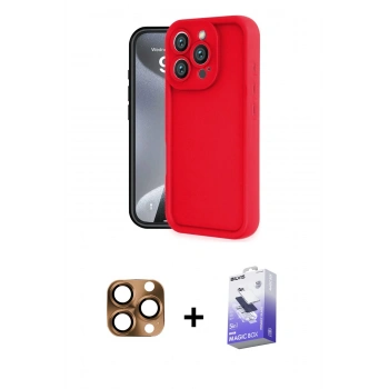 MARSİLYAN™- iPhone 16 Pro Max Kılıf Yankı Yansıma Özel Seri - Siyah Bilvis 5in1 5D Magic Hayalet Cam Ekran Koruyucu + Pers Alüminyum Kamera Lens - CLTM