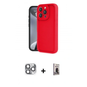 MARSİLYAN™- iPhone 16 Pro Max Kılıf Yankı Yansıma Özel Seri - Siyah Bilvis Hayalet Cam Ekran Koruyucu + Pers Alüminyum Kamera Lens - GI