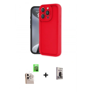 MARSİLYAN™- iPhone 16 Pro Max Kılıf Yankı Yansıma Özel Seri - Siyah Bilvis Hayalet Cam Ekran Koruyucu + Raze Metal Kamera Lens - NLGY