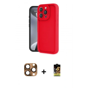 MARSİLYAN™- iPhone 16 Pro Max Kılıf Yankı Yansıma Özel Seri - Siyah Buffer Cam Ekran Koruyucu + Pers Alüminyum Kamera Lens - CLTM