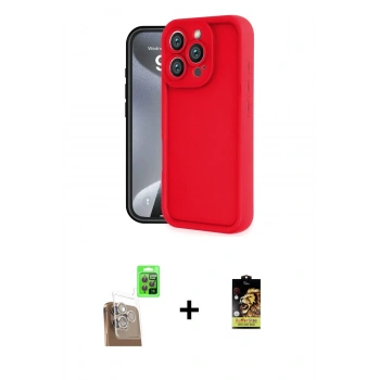 MARSİLYAN™- iPhone 16 Pro Max Kılıf Yankı Yansıma Özel Seri - Siyah Buffer Cam Ekran Koruyucu + Raze Metal Kamera Lens - CLTM