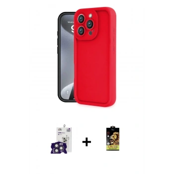 MARSİLYAN™- iPhone 16 Pro Max Kılıf Yankı Yansıma Özel Seri - Siyah Buffer Cam Ekran Koruyucu + Bilvis Titan Kamera Lens - TMGI