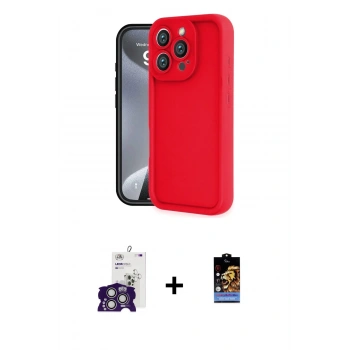 MARSİLYAN™- iPhone 16 Pro Max Kılıf Yankı Yansıma Özel Seri - Siyah Buffer Hayalet Cam Ekran Koruyucu + Bilvis Titan Kamera Lens - GS