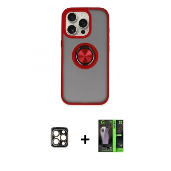 MARSİLYAN™- iPhone 16 Pro Max Kılıf Yörünge Çizgi - Şeffaf 360 Full Body Arka Koruyucu + PVD Metal Kamera Lens - GD