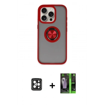 MARSİLYAN™- iPhone 16 Pro Max Kılıf Yörünge Çizgi - Şeffaf 360 Full Body Arka Koruyucu + PVD Metal Kamera Lens - SH
