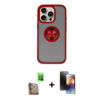 MARSİLYAN™- iPhone 16 Pro Max Kılıf Yörünge Çizgi - Siyah 3D Antistatik Mat Seramik Nano Ekran Koruyucu + Raze Metal Kamera Lens - CLTM