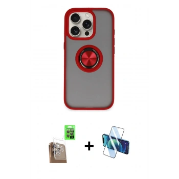 MARSİLYAN™- iPhone 16 Pro Max Kılıf Yörünge Çizgi - Siyah 3D Antistatik Seramik Nano Ekran Koruyucu + Raze Metal Kamera Lens - CLTM