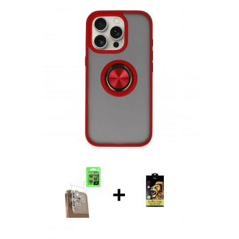 MARSİLYAN™- iPhone 16 Pro Max Kılıf Yörünge Çizgi - Siyah Buffer Cam Ekran Koruyucu + Raze Metal Kamera Lens - CLTM