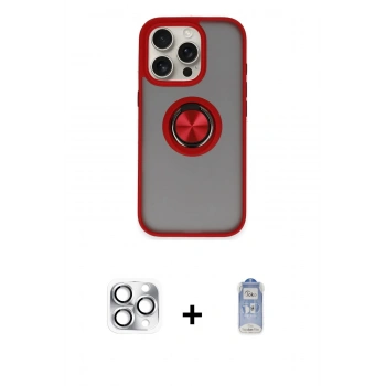 MARSİLYAN™- iPhone 16 Pro Max Kılıf Yörünge Çizgi - Siyah Joko Magic 5D Cam + Pers Alüminyum Kamera Lens - GS