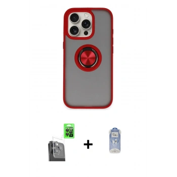 MARSİLYAN™- iPhone 16 Pro Max Kılıf Yörünge Çizgi - Siyah Joko Magic 5D Cam + Raze Metal Kamera Lens - SH