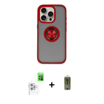 MARSİLYAN™- iPhone 16 Pro Max Kılıf Yörünge Çizgi - Siyah Joko Magic 5D Hayalet Cam + Raze Metal Kamera Lens - BZ