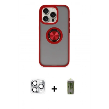 MARSİLYAN™- iPhone 16 Pro Max Kılıf Yörünge Çizgi - Siyah Joko Magic 5D Hayalet Cam + Pers Alüminyum Kamera Lens - GS