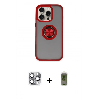 MARSİLYAN™- iPhone 16 Pro Max Kılıf Yörünge Çizgi - Siyah Joko Magic 5D Hayalet Cam + Pers Alüminyum Kamera Lens - GI