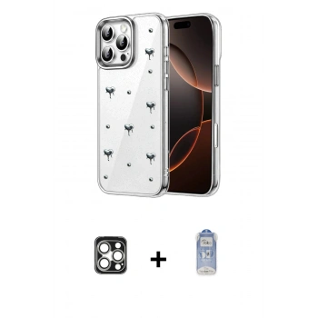 MARSİLYAN™- iPhone 16 Pro Max Kılıf Yörünge Form - Siyah Joko Magic 5D Cam + PVD Metal Kamera Lens - GS