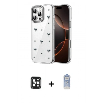 MARSİLYAN™- iPhone 16 Pro Max Kılıf Yörünge Form - Siyah Joko Magic 5D Cam + PVD Metal Kamera Lens - SH