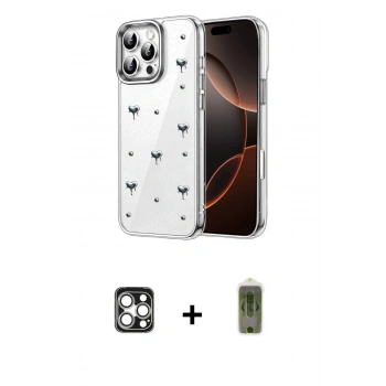 MARSİLYAN™- iPhone 16 Pro Max Kılıf Yörünge Form - Siyah Joko Magic 5D Hayalet Cam + PVD Metal Kamera Lens - GS