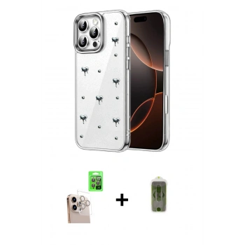 MARSİLYAN™- iPhone 16 Pro Max Kılıf Yörünge Form - Siyah Joko Magic 5D Hayalet Cam + Raze Metal Kamera Lens - NLGY