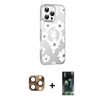 MARSİLYAN™- iPhone 16 Pro Max Kılıf Yörünge Işık Prime - Siyah 360 Mat Full Body Arka Koruyucu + Pers Alüminyum Kamera Lens - CLTM
