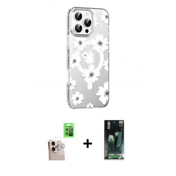 MARSİLYAN™- iPhone 16 Pro Max Kılıf Yörünge Işık Prime - Siyah 360 Mat Full Body Arka Koruyucu + Raze Metal Kamera Lens - NLGY