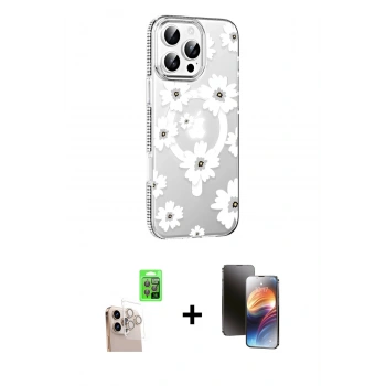 MARSİLYAN™- iPhone 16 Pro Max Kılıf Yörünge Işık Prime - Siyah 3D Antistatik Mat Seramik Nano Ekran Koruyucu + Raze Metal Kamera Lens - NLGY
