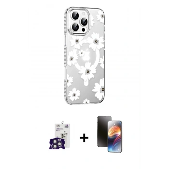 MARSİLYAN™- iPhone 16 Pro Max Kılıf Yörünge Işık Prime - Siyah 3D Antistatik Mat Seramik Nano Ekran Koruyucu + Bilvis Titan Kamera Lens - TMGI