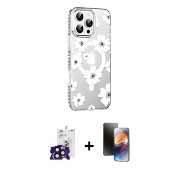 MARSİLYAN™- iPhone 16 Pro Max Kılıf Yörünge Işık Prime - Siyah 3D Antistatik Mat Seramik Nano Ekran Koruyucu + Bilvis Titan Kamera Lens - SH
