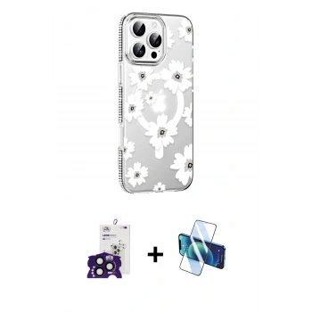MARSİLYAN™- iPhone 16 Pro Max Kılıf Yörünge Işık Prime - Siyah 3D Antistatik Seramik Nano Ekran Koruyucu + Bilvis Titan Kamera Lens - SH