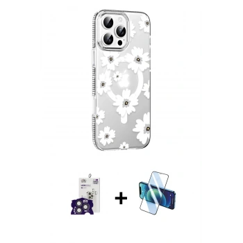 MARSİLYAN™- iPhone 16 Pro Max Kılıf Yörünge Işık Prime - Siyah 3D Antistatik Seramik Nano Ekran Koruyucu + Bilvis Titan Kamera Lens - TMGI
