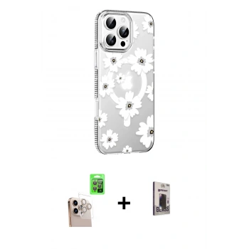 MARSİLYAN™- iPhone 16 Pro Max Kılıf Yörünge Işık Prime - Siyah Bilvis Hayalet Cam Ekran Koruyucu + Raze Metal Kamera Lens - NLGY