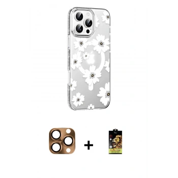 MARSİLYAN™- iPhone 16 Pro Max Kılıf Yörünge Işık Prime - Siyah Buffer Cam Ekran Koruyucu + Pers Alüminyum Kamera Lens - CLTM