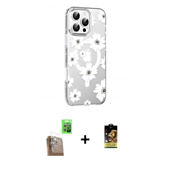MARSİLYAN™- iPhone 16 Pro Max Kılıf Yörünge Işık Prime - Siyah Buffer Cam Ekran Koruyucu + Raze Metal Kamera Lens - CLTM