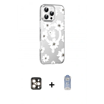 MARSİLYAN™- iPhone 16 Pro Max Kılıf Yörünge Işık Prime - Siyah Joko Magic 5D Cam + PVD Metal Kamera Lens - GD