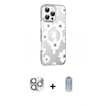 MARSİLYAN™- iPhone 16 Pro Max Kılıf Yörünge Işık Prime - Siyah Joko Magic 5D Cam + Pers Alüminyum Kamera Lens - GS