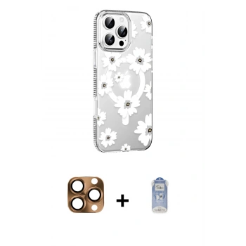 MARSİLYAN™- iPhone 16 Pro Max Kılıf Yörünge Işık Prime - Siyah Joko Magic 5D Cam + Pers Alüminyum Kamera Lens - CLTM