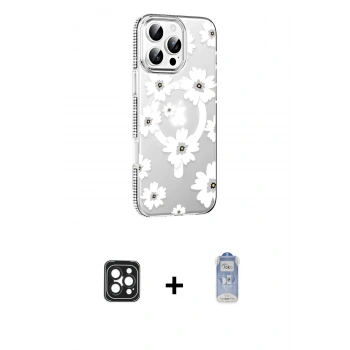 MARSİLYAN™- iPhone 16 Pro Max Kılıf Yörünge Işık Prime - Siyah Joko Magic 5D Cam + PVD Metal Kamera Lens - SH