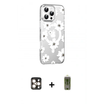 MARSİLYAN™- iPhone 16 Pro Max Kılıf Yörünge Işık Prime - Siyah Joko Magic 5D Hayalet Cam + PVD Metal Kamera Lens - GD