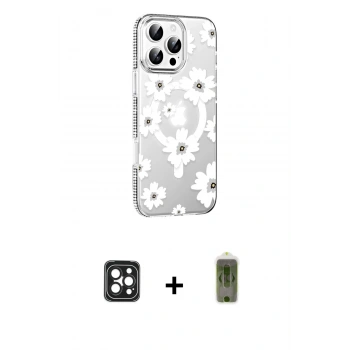 MARSİLYAN™- iPhone 16 Pro Max Kılıf Yörünge Işık Prime - Siyah Joko Magic 5D Hayalet Cam + PVD Metal Kamera Lens - SH