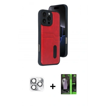 MARSİLYAN™- iPhone 16 Pro Max Kılıf Yörünge Işık Serisi - Şeffaf 360 Full Body Arka Koruyucu + Pers Alüminyum Kamera Lens - GS