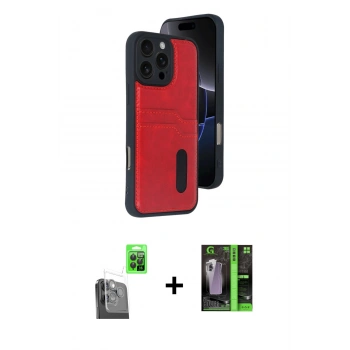 MARSİLYAN™- iPhone 16 Pro Max Kılıf Yörünge Işık Serisi - Şeffaf 360 Full Body Arka Koruyucu + Raze Metal Kamera Lens - SH