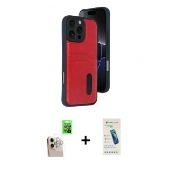 MARSİLYAN™- iPhone 16 Pro Max Kılıf Yörünge Işık Serisi - Şeffaf Pasifik Cam Ekran Koruyucu + Raze Metal Kamera Lens - NLGY
