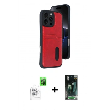 MARSİLYAN™- iPhone 16 Pro Max Kılıf Yörünge Işık Serisi - Siyah 360 Mat Full Body Arka Koruyucu + Raze Metal Kamera Lens - BZ