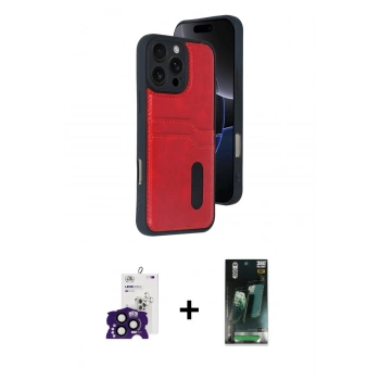 MARSİLYAN™- iPhone 16 Pro Max Kılıf Yörünge Işık Serisi - Siyah 360 Mat Full Body Arka Koruyucu + Bilvis Titan Kamera Lens - SH