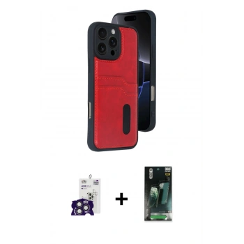 MARSİLYAN™- iPhone 16 Pro Max Kılıf Yörünge Işık Serisi - Siyah 360 Mat Full Body Arka Koruyucu + Bilvis Titan Kamera Lens - TMGI