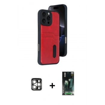 MARSİLYAN™- iPhone 16 Pro Max Kılıf Yörünge Işık Serisi - Siyah 360 Mat Full Body Arka Koruyucu + PVD Metal Kamera Lens - GS