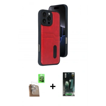 MARSİLYAN™- iPhone 16 Pro Max Kılıf Yörünge Işık Serisi - Siyah 360 Mat Full Body Arka Koruyucu + Raze Metal Kamera Lens - CLTM