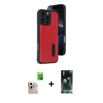 MARSİLYAN™- iPhone 16 Pro Max Kılıf Yörünge Işık Serisi - Siyah 360 Mat Full Body Arka Koruyucu + Raze Metal Kamera Lens - NLGY