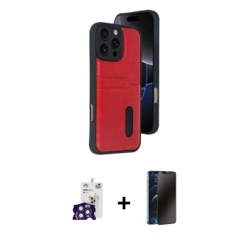 MARSİLYAN™- iPhone 16 Pro Max Kılıf Yörünge Işık Serisi - Siyah 3D Antistatik Hayalet Cam Ekran Koruyucu + Bilvis Titan Kamera Lens - TMGI