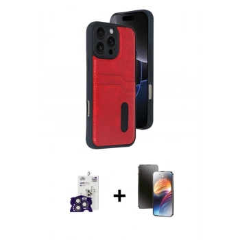 MARSİLYAN™- iPhone 16 Pro Max Kılıf Yörünge Işık Serisi - Siyah 3D Antistatik Mat Seramik Nano Ekran Koruyucu + Bilvis Titan Kamera Lens - TMGI